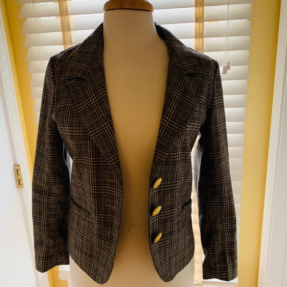 Eight Sixty ax 6 wool plaid Fall blazer